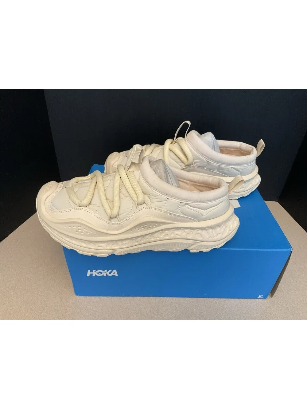 New! Womens Hoka One One  U Ora Primo Vanilla Cream Recovery Shoes. Size 11.